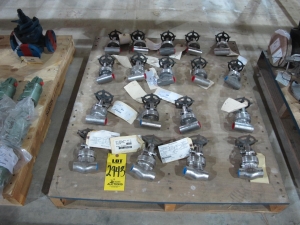LOT PALLET W/ (18) ASSORTED VALVES (W-51) LOADING & HANDLING FEE $15-